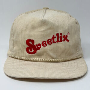 Vintage 80s Sweetlix Hat Baseball Cap Livestock Farmer Farming Strapback Beige